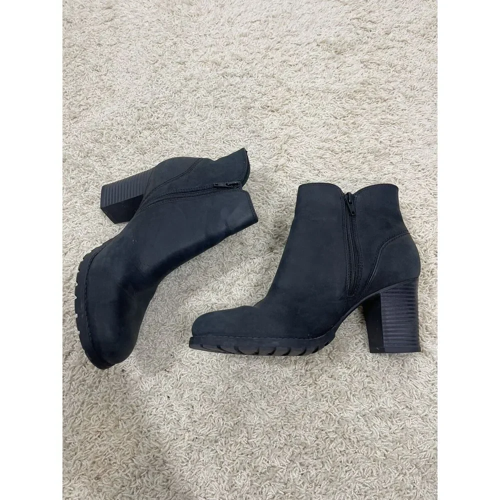 Clarks Women's Verona Trish Ankle Boots‎ Black Size 9 Western Comfort Non Slip